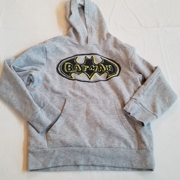 Boys Gray Batman Pullover Hoodie Sizes M & L - Picture 6 of 11